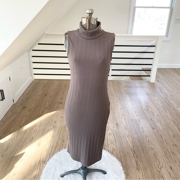 NWT XS M XL XXL NINE WEST shark gray bodycon stretch sleeveless turtleneck dress - Picture 8 of 9